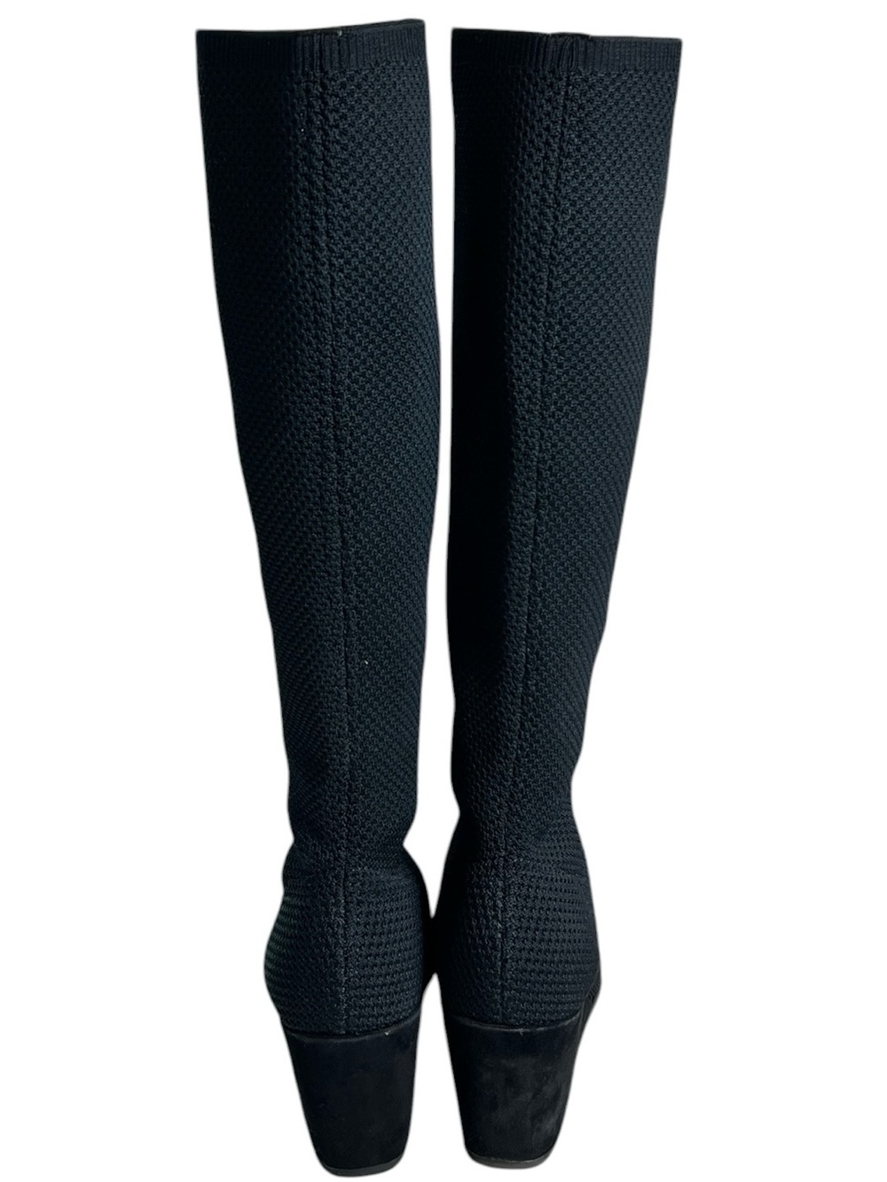 Eileen Fisher Kasana Black Knit Wedge Tall Boots Women’s Size 8 Comfort Pull-On - Picture 3 of 11